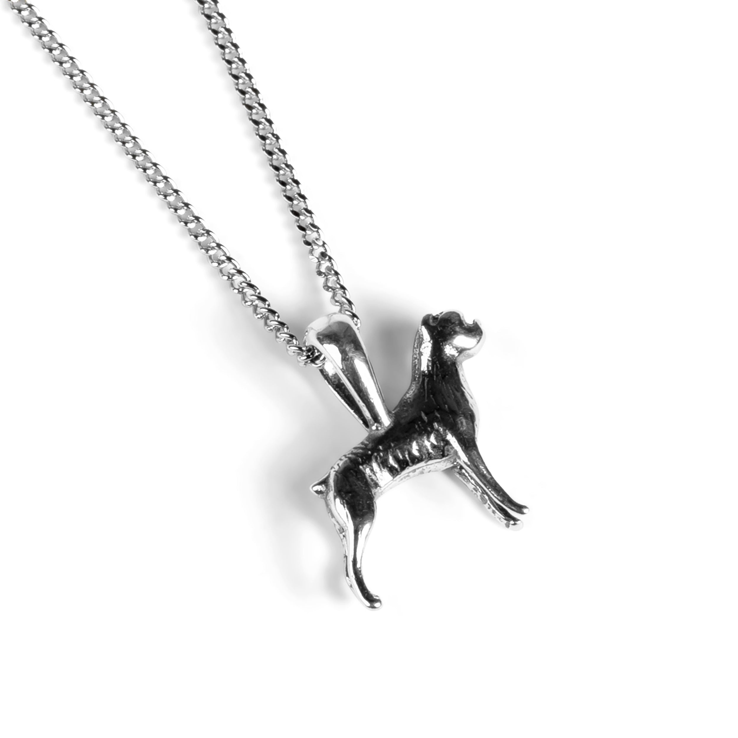 BOXER DOG NECKLACE IN SILVER - Main Image